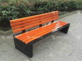 成都室外不锈钢防腐木公园椅Y-18106
