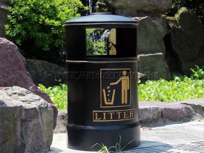 户外铸铝垃圾桶T-18132